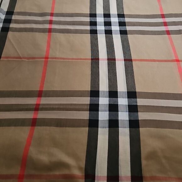 Unbranded Women's Fringe Tartan Scarf Beige & Black - Picture 12 of 16